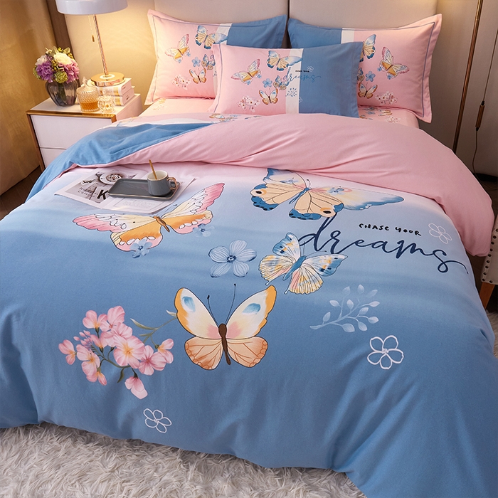 91家纺网 家纺一手货源 找家纺 格里芬家纺2025新款全棉大版磨毛生态磨毛四件套 巴特弗