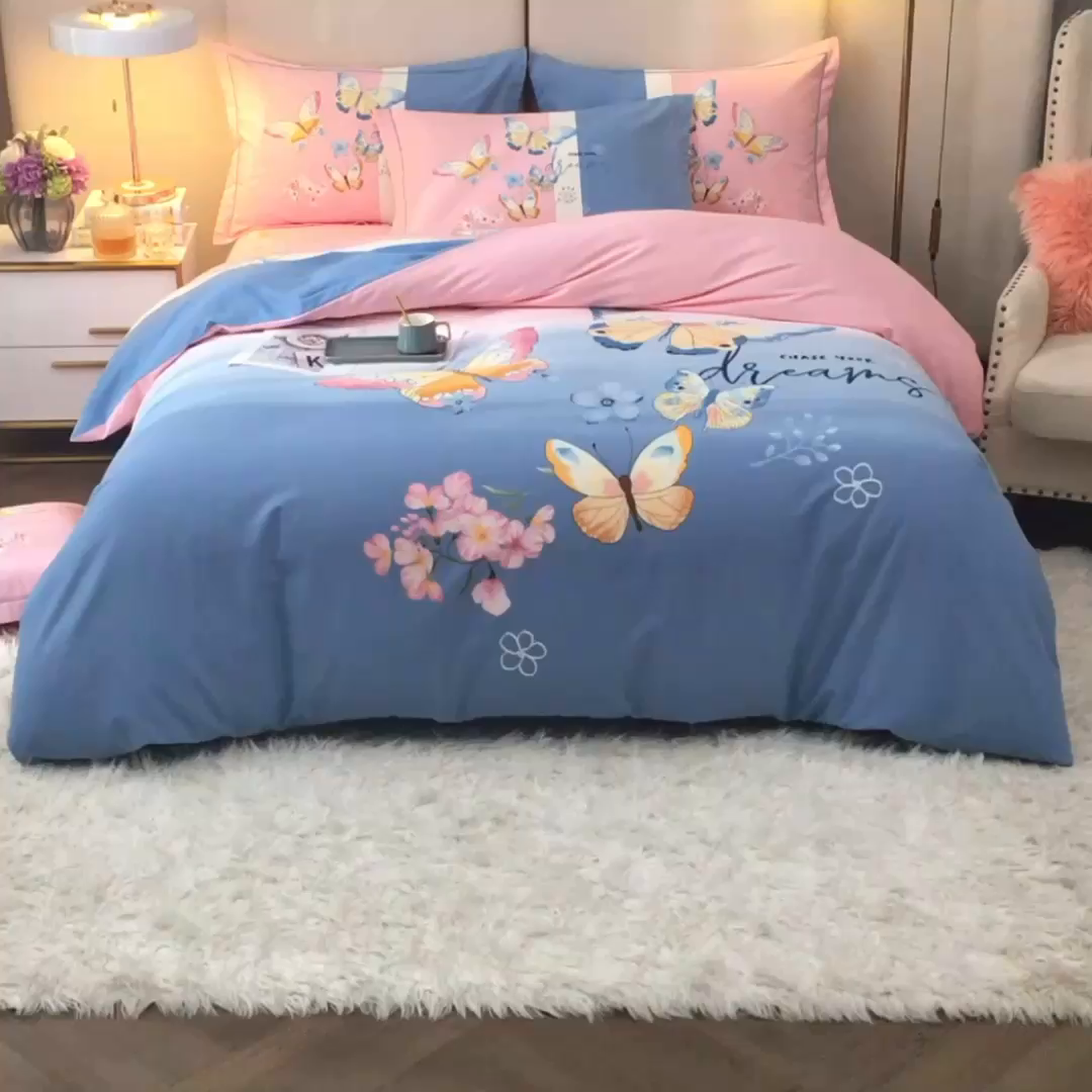 91家纺网 家纺一手货源 找家纺 格里芬家纺2025新款全棉大版磨毛生态磨毛四件套 巴特弗