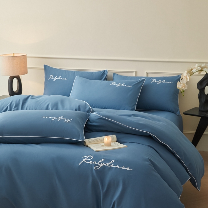 91家纺网 家纺一手货源 找家纺 （总）小久久（小九九） 2024新款水洗棉刺绣四件套--安琪