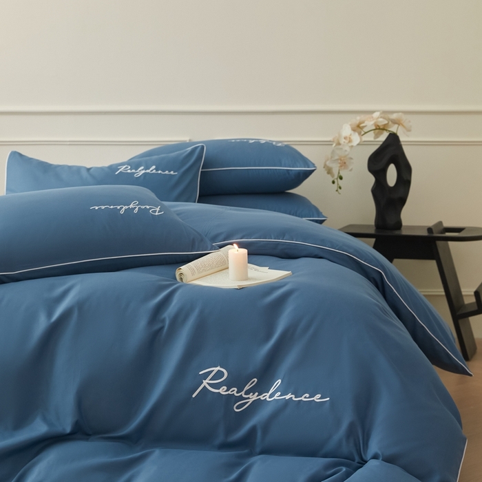 91家纺网 家纺一手货源 找家纺 （总）小久久（小九九） 2024新款水洗棉刺绣四件套--安琪