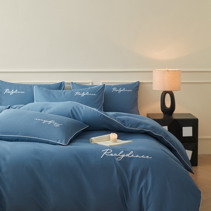 91家纺网 家纺一手货源 找家纺 （总）小久久（小九九） 2024新款水洗棉刺绣四件套--安琪