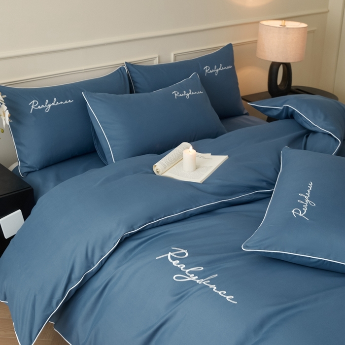 91家纺网 家纺一手货源 找家纺 （总）小久久（小九九） 2024新款水洗棉刺绣四件套--安琪