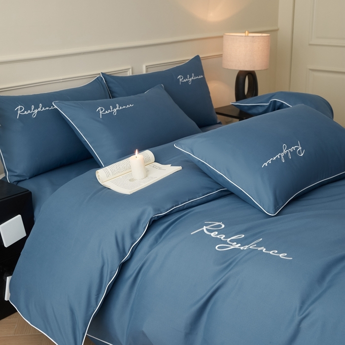 91家纺网 家纺一手货源 找家纺 （总）小久久（小九九） 2024新款水洗棉刺绣四件套--安琪