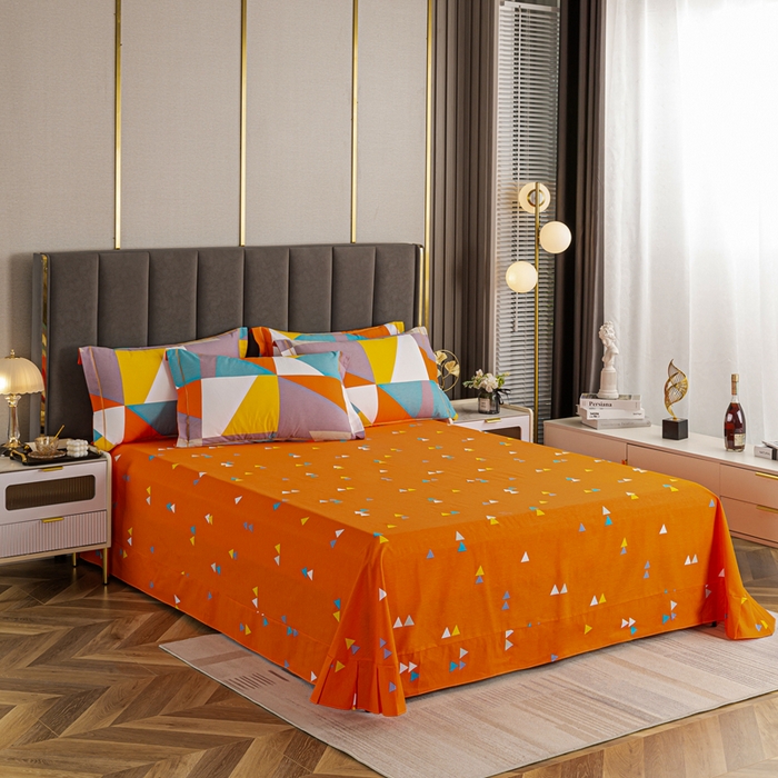 91家纺网 家纺一手货源 找家纺 格里芬家纺2025新款全棉大版磨毛生态磨毛四件套 多彩菱形