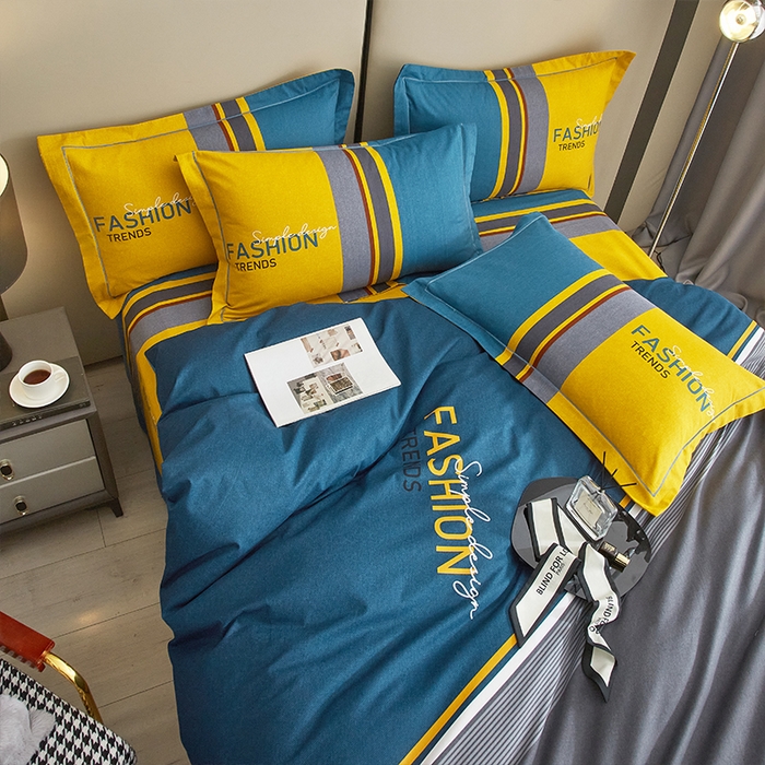 91家纺网 家纺一手货源 找家纺 格里芬家纺2025新款全棉大版磨毛生态磨毛四件套 斐尔