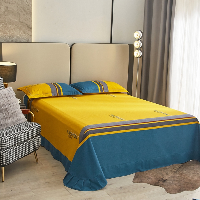 91家纺网 家纺一手货源 找家纺 格里芬家纺2025新款全棉大版磨毛生态磨毛四件套 斐尔