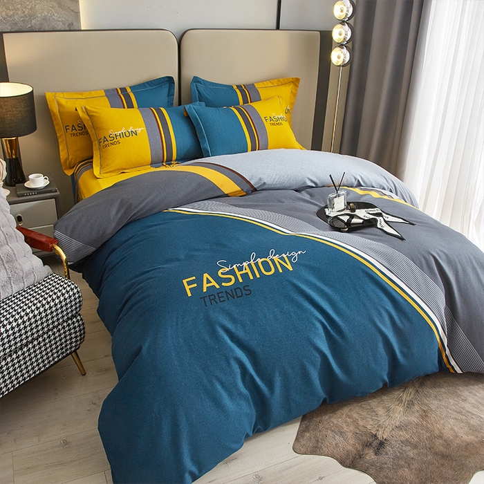 91家纺网 家纺一手货源 找家纺 格里芬家纺2025新款全棉大版磨毛生态磨毛四件套 斐尔