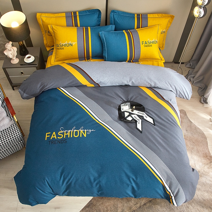 91家纺网 家纺一手货源 找家纺 格里芬家纺2025新款全棉大版磨毛生态磨毛四件套 斐尔