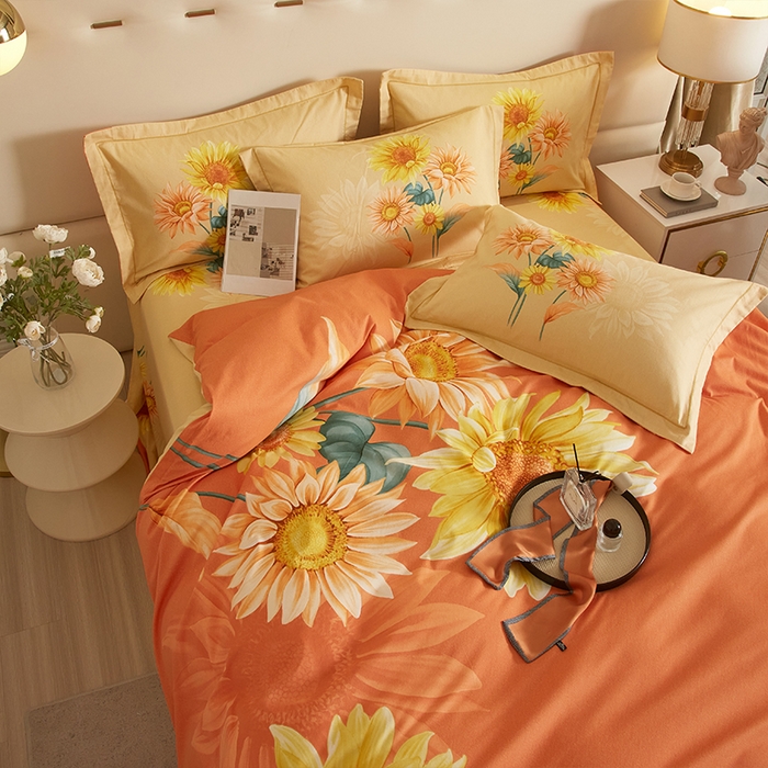 91家纺网 家纺一手货源 找家纺 格里芬家纺2025新款全棉大版磨毛生态磨毛四件套 风沐倾心