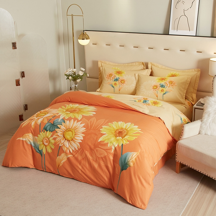 91家纺网 家纺一手货源 找家纺 格里芬家纺2025新款全棉大版磨毛生态磨毛四件套 风沐倾心