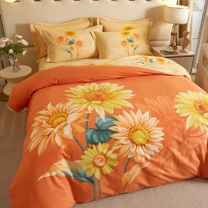 91家纺网 家纺一手货源 找家纺 格里芬家纺2025新款全棉大版磨毛生态磨毛四件套 风沐倾心