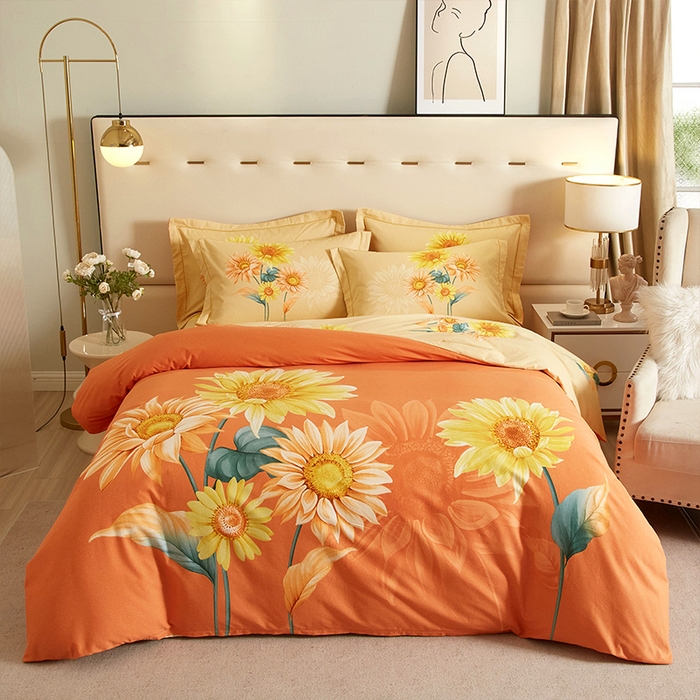 格里芬家纺2025新款全棉大版磨毛生态磨毛四件套 风沐倾心