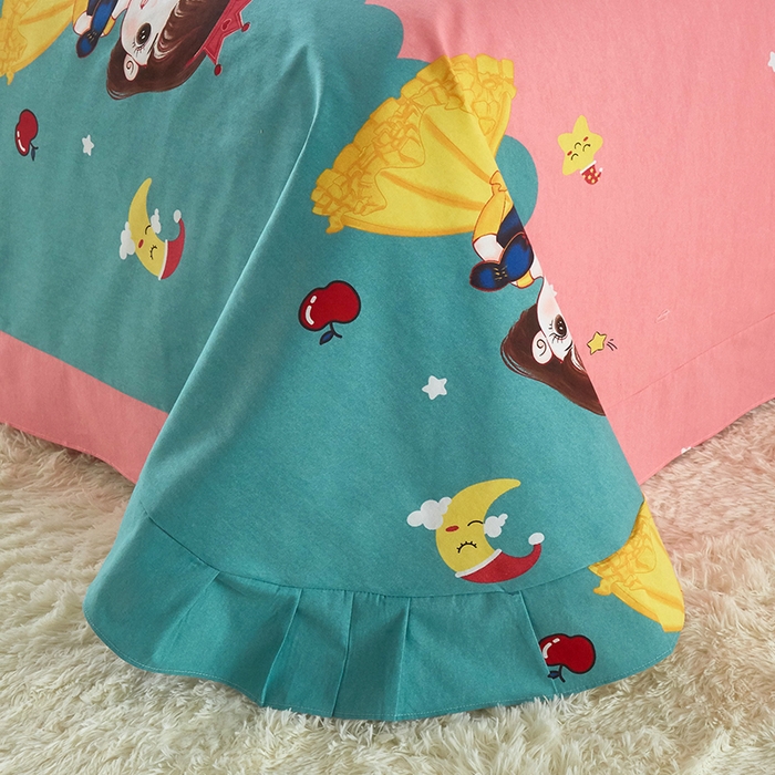 91家纺网 家纺一手货源 找家纺 格里芬家纺2025新款全棉大版磨毛生态磨毛四件套 公主日记-粉