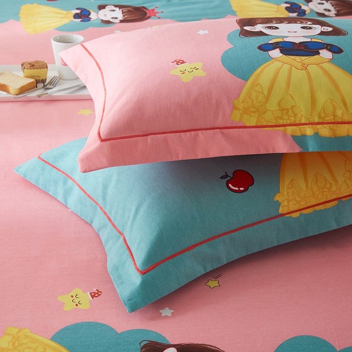 91家纺网 家纺一手货源 找家纺 格里芬家纺2025新款全棉大版磨毛生态磨毛四件套 公主日记-粉