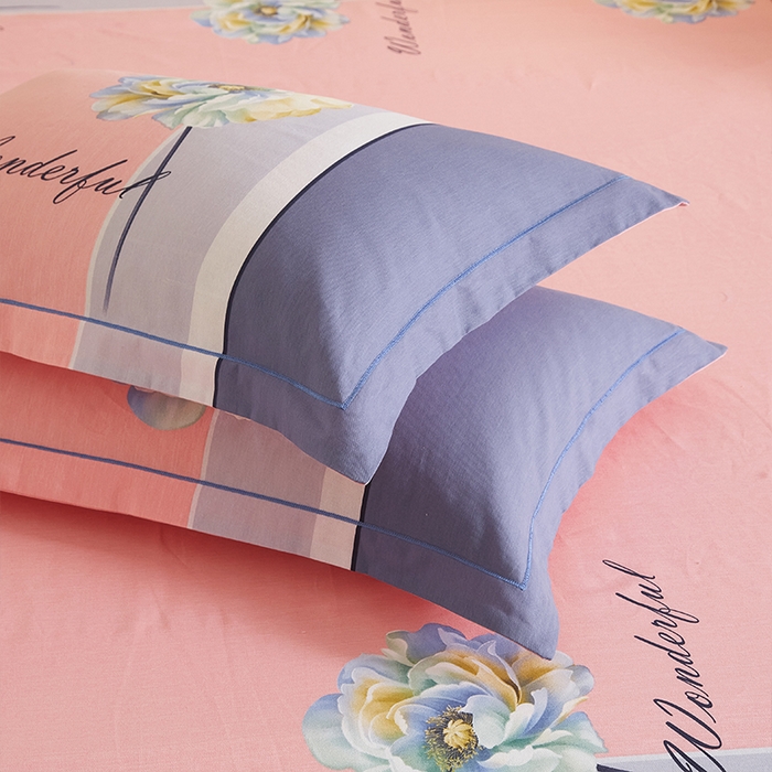 91家纺网 家纺一手货源 找家纺 格里芬家纺2025新款全棉大版磨毛生态磨毛四件套 花妍