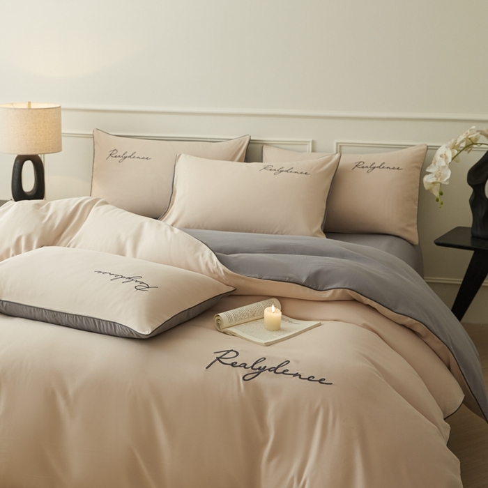 91家纺网 家纺一手货源 找家纺 （总）小久久（小九九） 2024新款水洗棉刺绣四件套--安琪