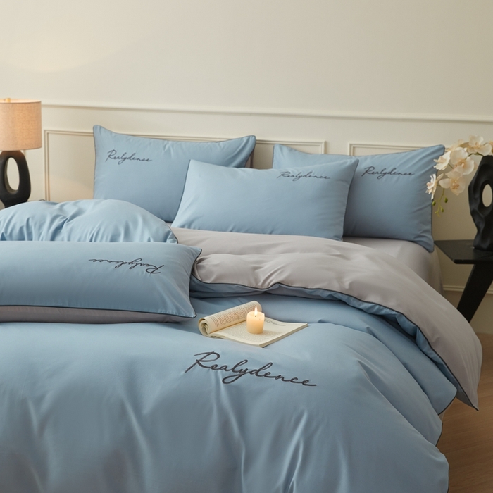 91家纺网 家纺一手货源 找家纺 （总）小久久（小九九） 2024新款水洗棉刺绣四件套--安琪