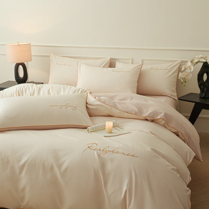 91家纺网 家纺一手货源 找家纺 （总）小久久（小九九） 2024新款水洗棉刺绣四件套--安琪