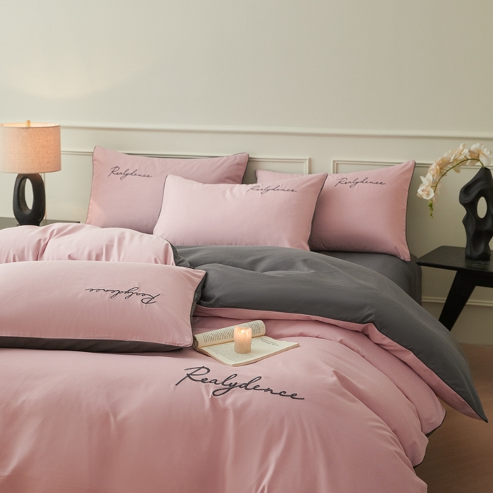 91家纺网 家纺一手货源 找家纺 （总）小久久（小九九） 2024新款水洗棉刺绣四件套--安琪