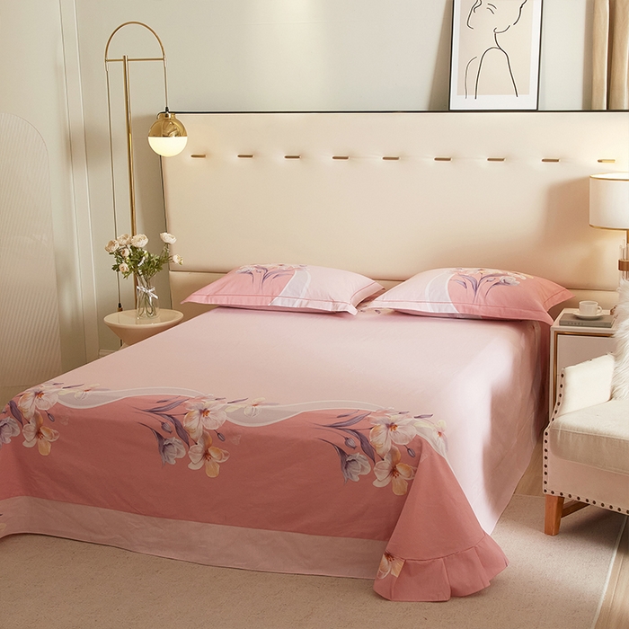 91家纺网 家纺一手货源 找家纺 格里芬家纺2025新款全棉大版磨毛生态磨毛四件套 花叶曼舞