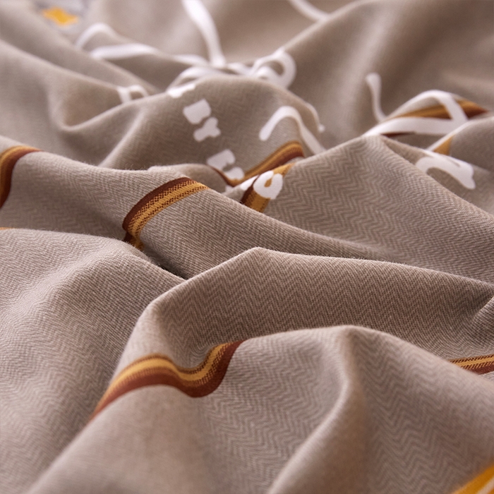 91家纺网 家纺一手货源 找家纺 格里芬家纺2025新款全棉大版磨毛生态磨毛四件套 辉煌麦穗-黄