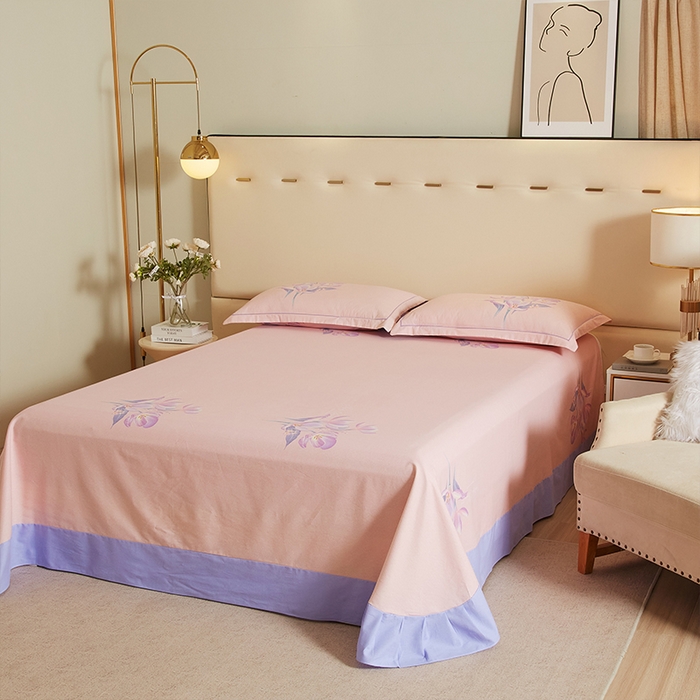 91家纺网 家纺一手货源 找家纺 格里芬家纺2025新款全棉大版磨毛生态磨毛四件套 青莲居