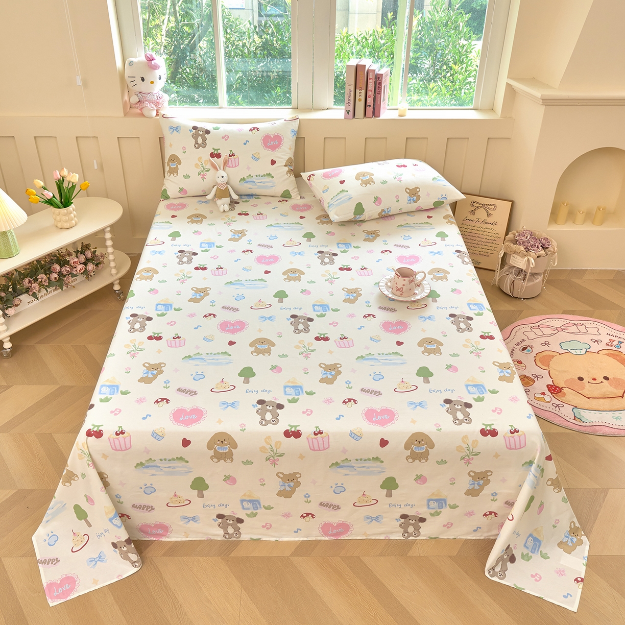 91家纺网 家纺一手货源 找家纺 （总）木瑾2025新款秋冬小清新100%全棉床单床笠单品