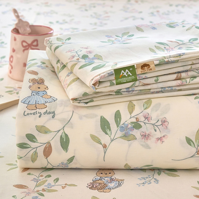 91家纺网 家纺一手货源 找家纺 （总）木瑾2025新款秋冬小清新100%全棉床单床笠单品