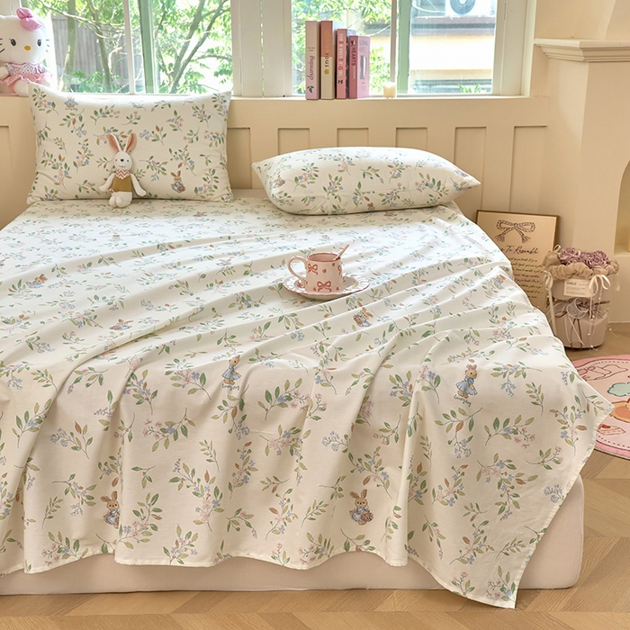 91家纺网 家纺一手货源 找家纺 （总）木瑾2025新款秋冬小清新100%全棉床单床笠单品