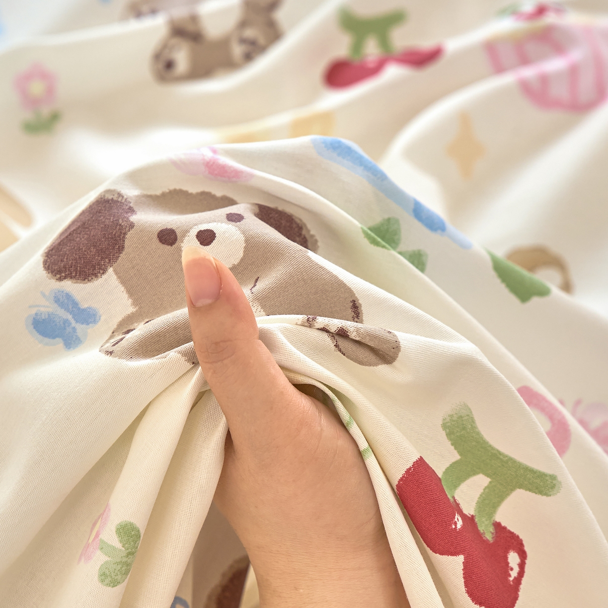 91家纺网 家纺一手货源 找家纺 木瑾2025新款秋冬小清新100%全棉床单床笠单品 开心屋