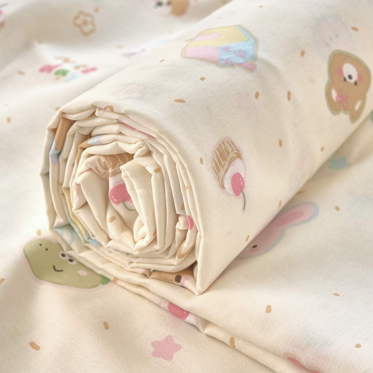 91家纺网 家纺一手货源 找家纺 木瑾2025新款秋冬小清新100%全棉床单床笠单品 萌萌乐园