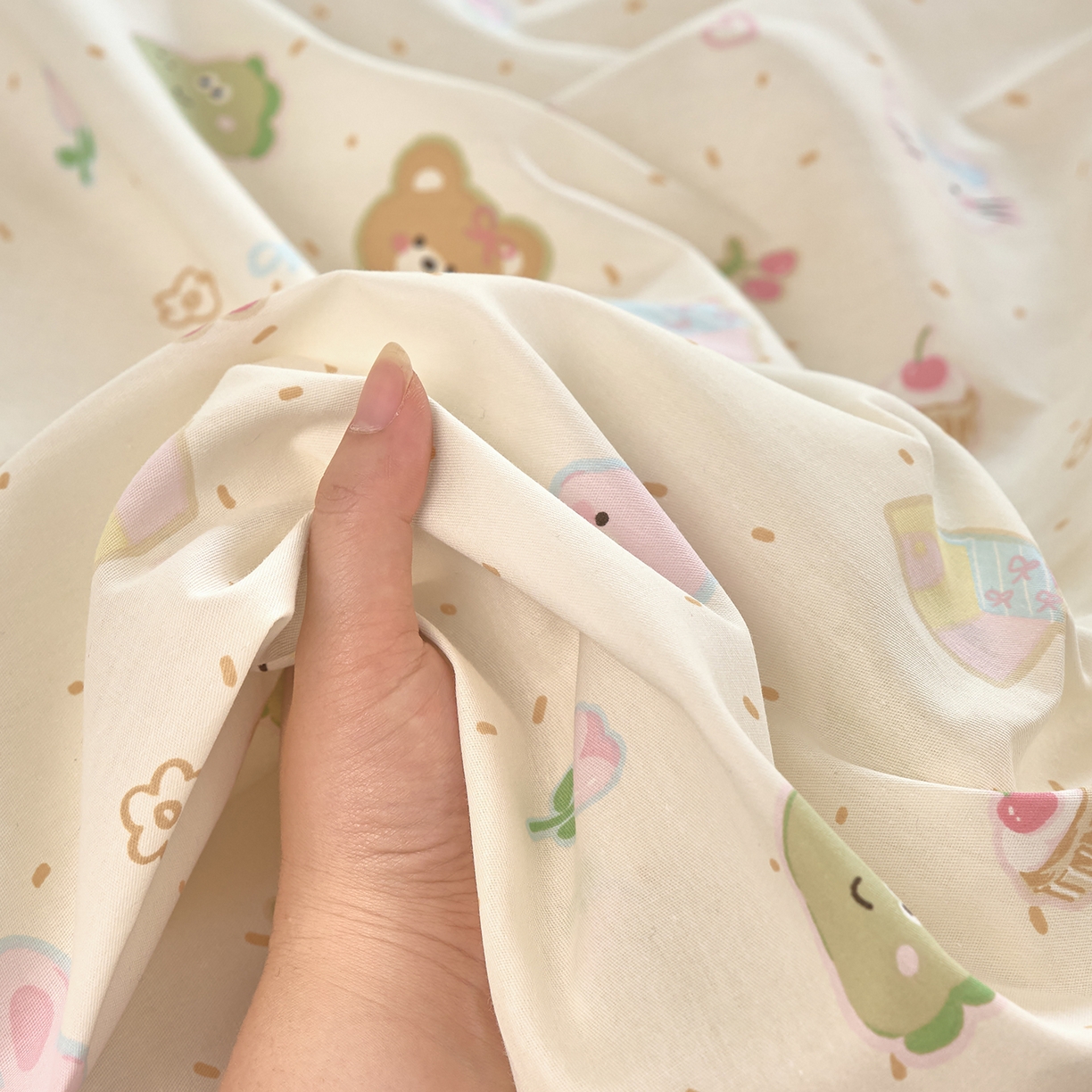 91家纺网 家纺一手货源 找家纺 木瑾2025新款秋冬小清新100%全棉床单床笠单品 萌萌乐园