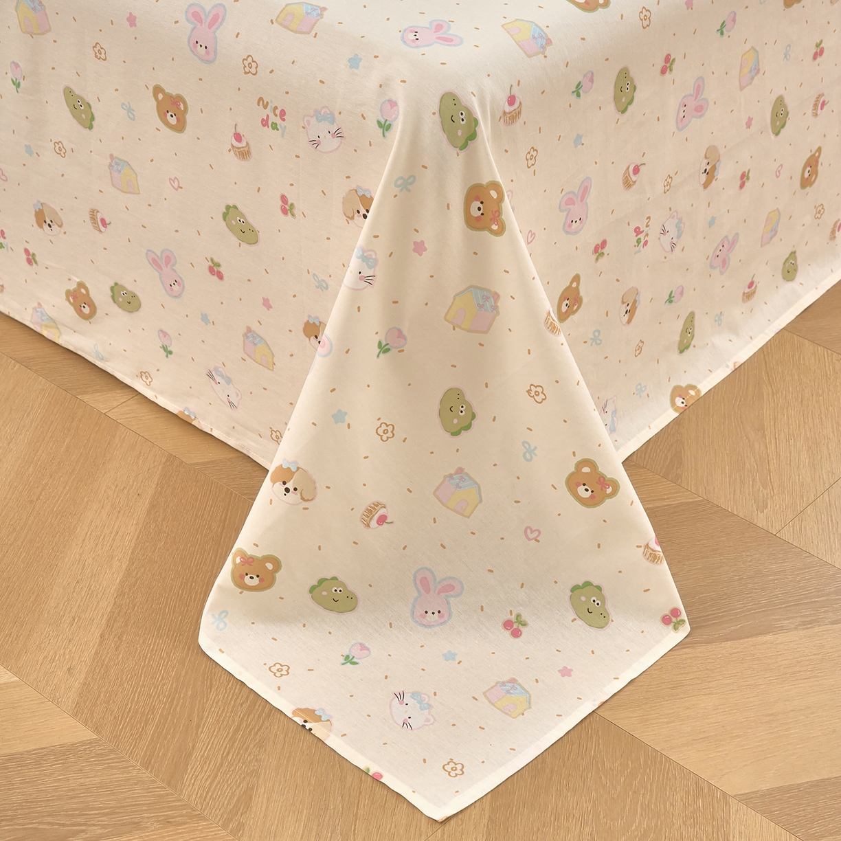 91家纺网 家纺一手货源 找家纺 木瑾2025新款秋冬小清新100%全棉床单床笠单品 萌萌乐园