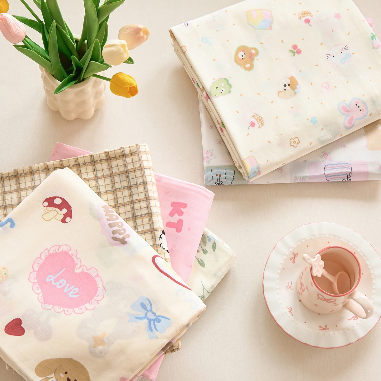 木瑾2025新款秋冬小清新100%全棉床单床笠单品 组合图（仅供参考）