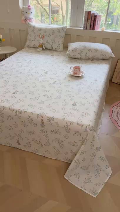 91家纺网 家纺一手货源 找家纺 （总）木瑾2025新款秋冬小清新100%全棉床单床笠单品