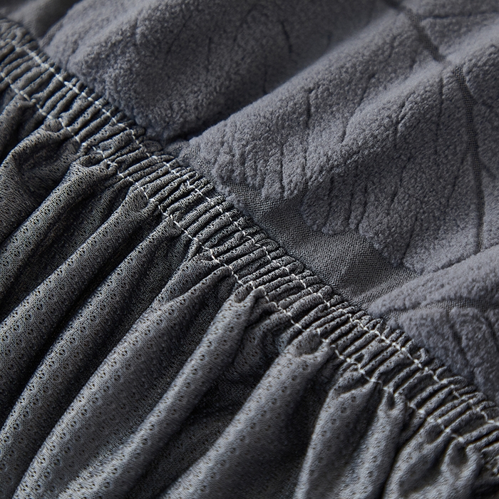 91家纺网 家纺一手货源 找家纺 丝绮鹿2025新款富贵叶裙边沙发床套 富贵叶-深灰