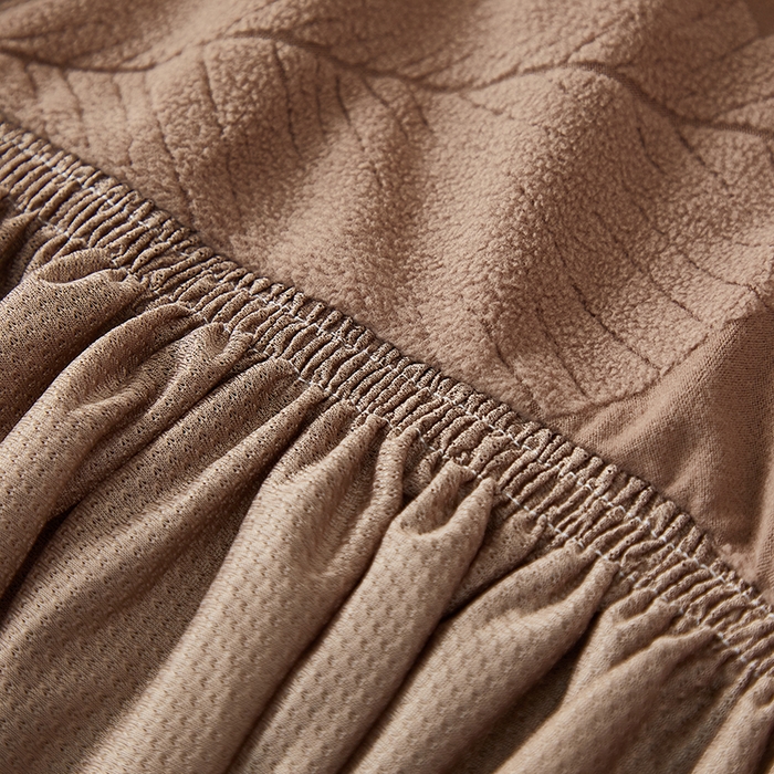 91家纺网 家纺一手货源 找家纺 丝绮鹿2025新款富贵叶裙边沙发床套 富贵叶-时尚咖