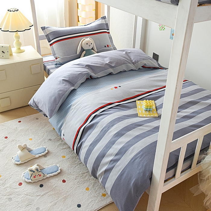 91家纺网 家纺一手货源 找家纺 （总）禧安居 2025新款高支高密活性印染全棉印花三件套学生三件套宿舍三件套（支持定制尺寸）