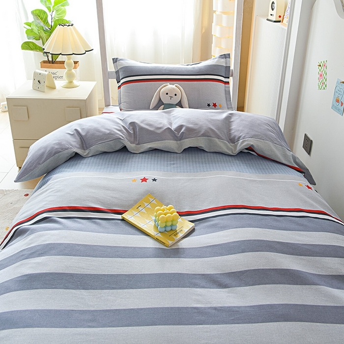 91家纺网 家纺一手货源 找家纺 （总）禧安居 2025新款高支高密活性印染全棉印花三件套学生三件套宿舍三件套（支持定制尺寸）