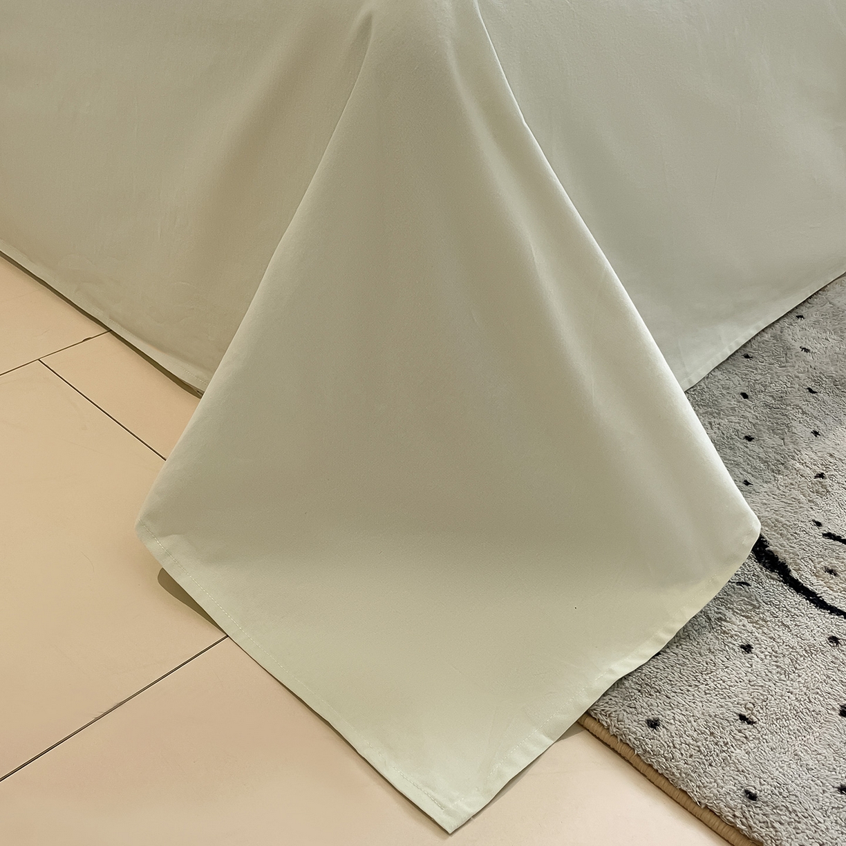 91家纺网 家纺一手货源 找家纺 蓝邻家纺 2025新款全棉纯棉加厚磨毛多巴胺贝壳边四件套 弦音