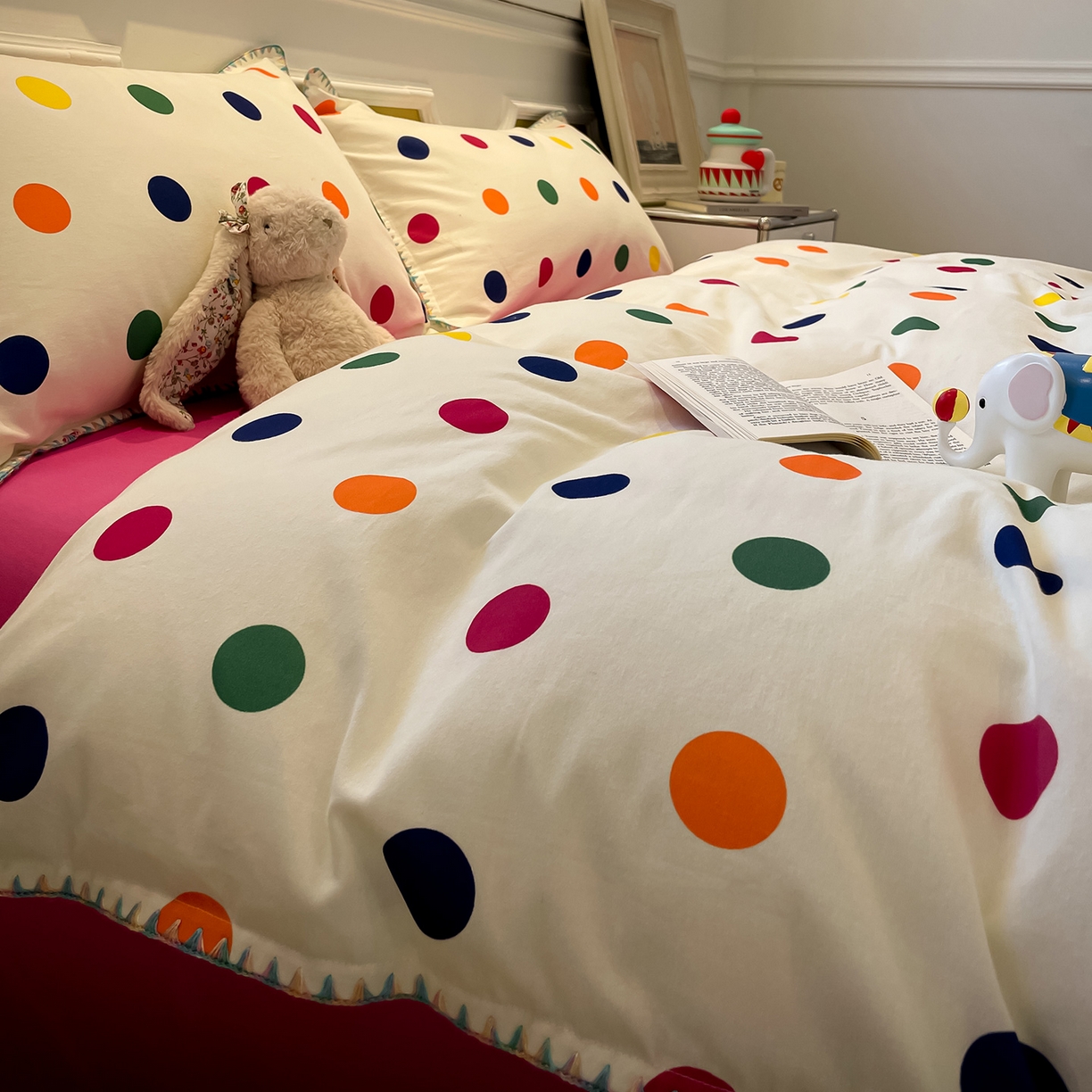 91家纺网 家纺一手货源 找家纺 蓝邻家纺 2025新款全棉纯棉加厚磨毛多巴胺贝壳边四件套 星然