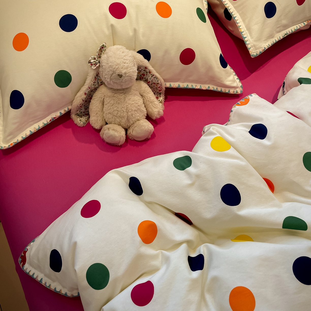 91家纺网 家纺一手货源 找家纺 蓝邻家纺 2025新款全棉纯棉加厚磨毛多巴胺贝壳边四件套 星然