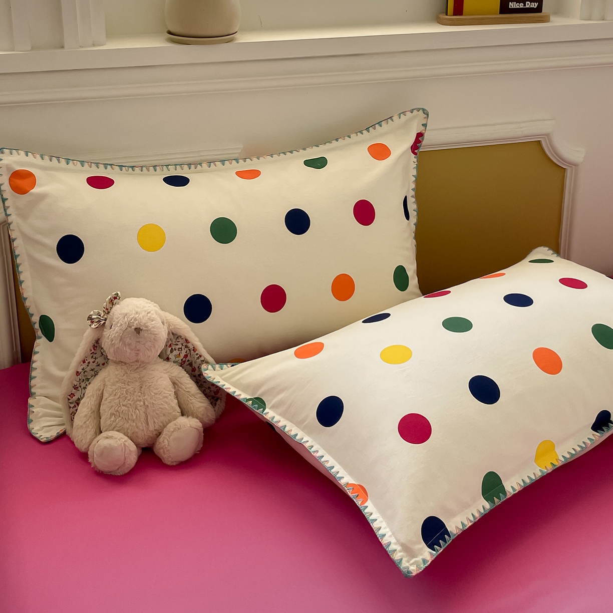 91家纺网 家纺一手货源 找家纺 蓝邻家纺 2025新款全棉纯棉加厚磨毛多巴胺贝壳边四件套 星然