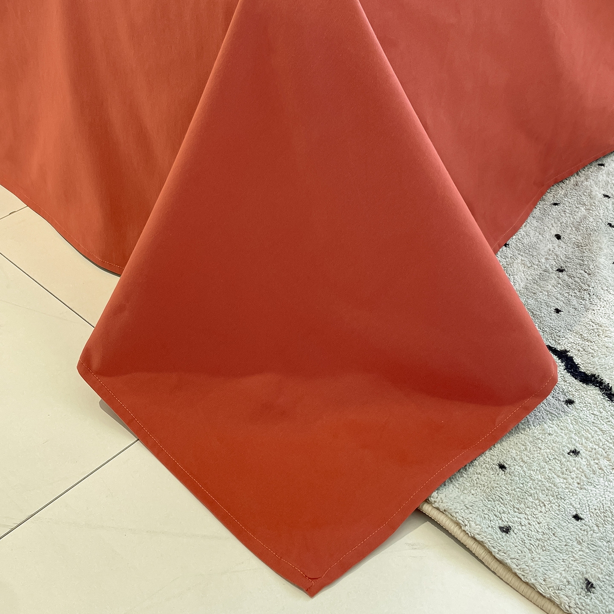 91家纺网 家纺一手货源 找家纺 蓝邻家纺 2025新款全棉纯棉加厚磨毛多巴胺贝壳边四件套 寻野