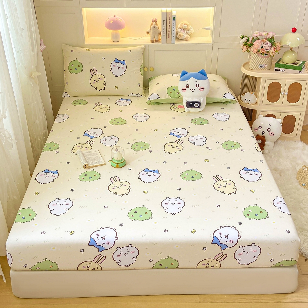 91家纺网 家纺一手货源 找家纺 （总）博雅2025春夏新款吉伊卡哇大版全棉纯棉单品床笠床笠单件单床笠