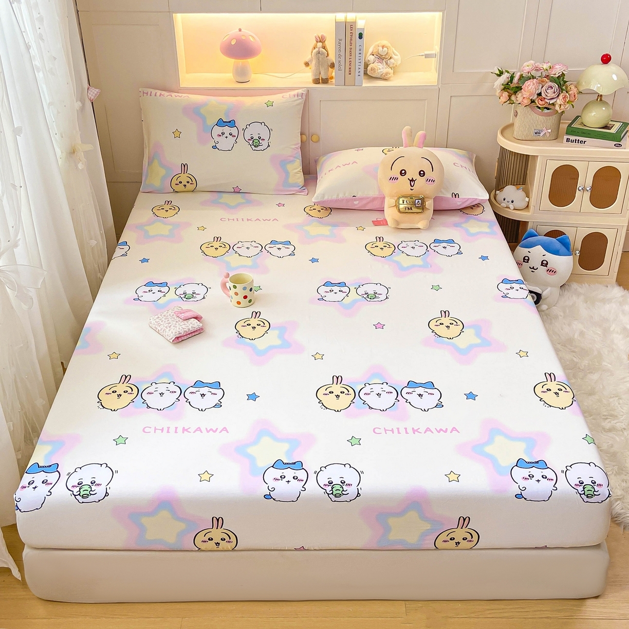 91家纺网 家纺一手货源 找家纺 （总）博雅2025春夏新款吉伊卡哇大版全棉纯棉单品床笠床笠单件单床笠