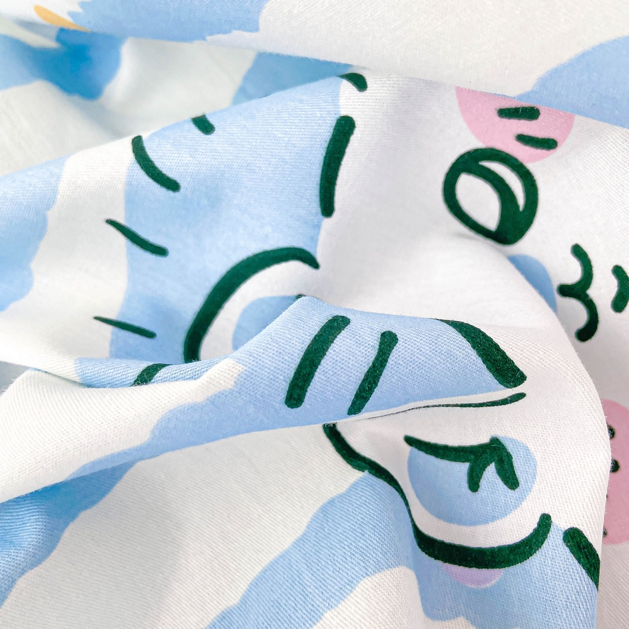 91家纺网 家纺一手货源 找家纺 博雅2025春夏新款吉伊卡哇大版全棉纯棉单品床笠床笠单件单床笠 点点条纹吉伊卡哇