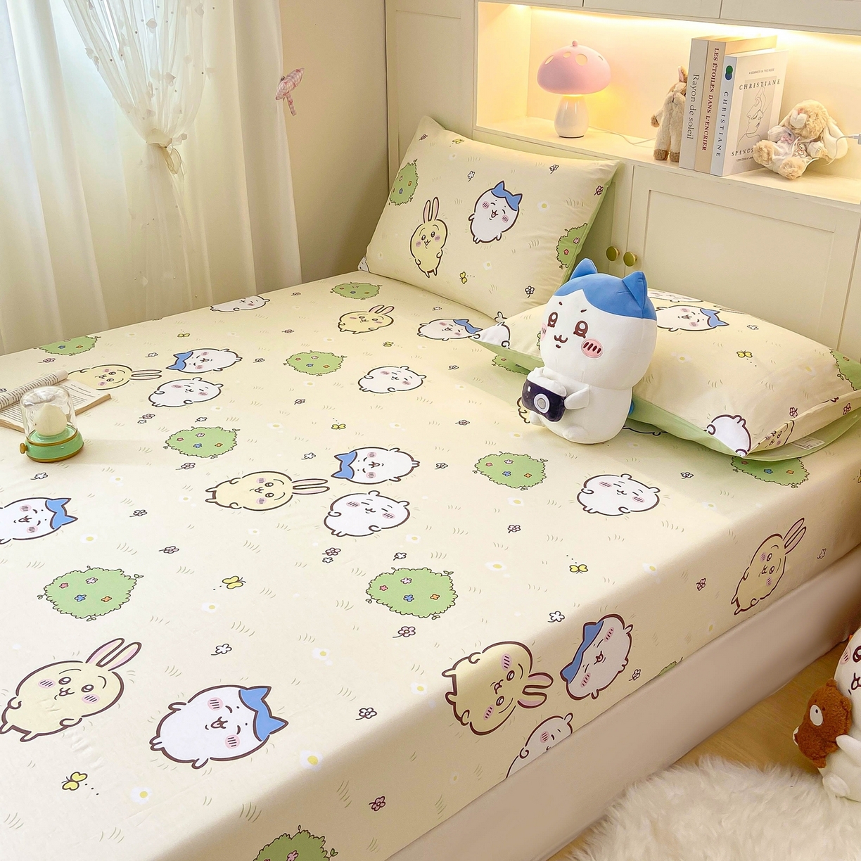 91家纺网 家纺一手货源 找家纺 博雅2025春夏新款吉伊卡哇大版全棉纯棉单品床笠床笠单件单床笠 开心吉伊卡哇