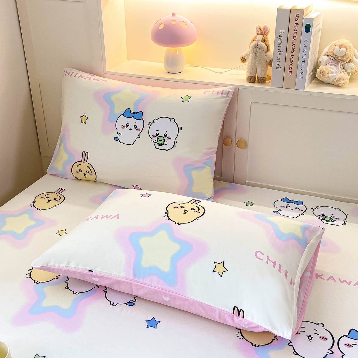 91家纺网 家纺一手货源 找家纺 博雅2025春夏新款吉伊卡哇大版全棉纯棉单品床笠床笠单件单床笠 星星吉伊卡哇