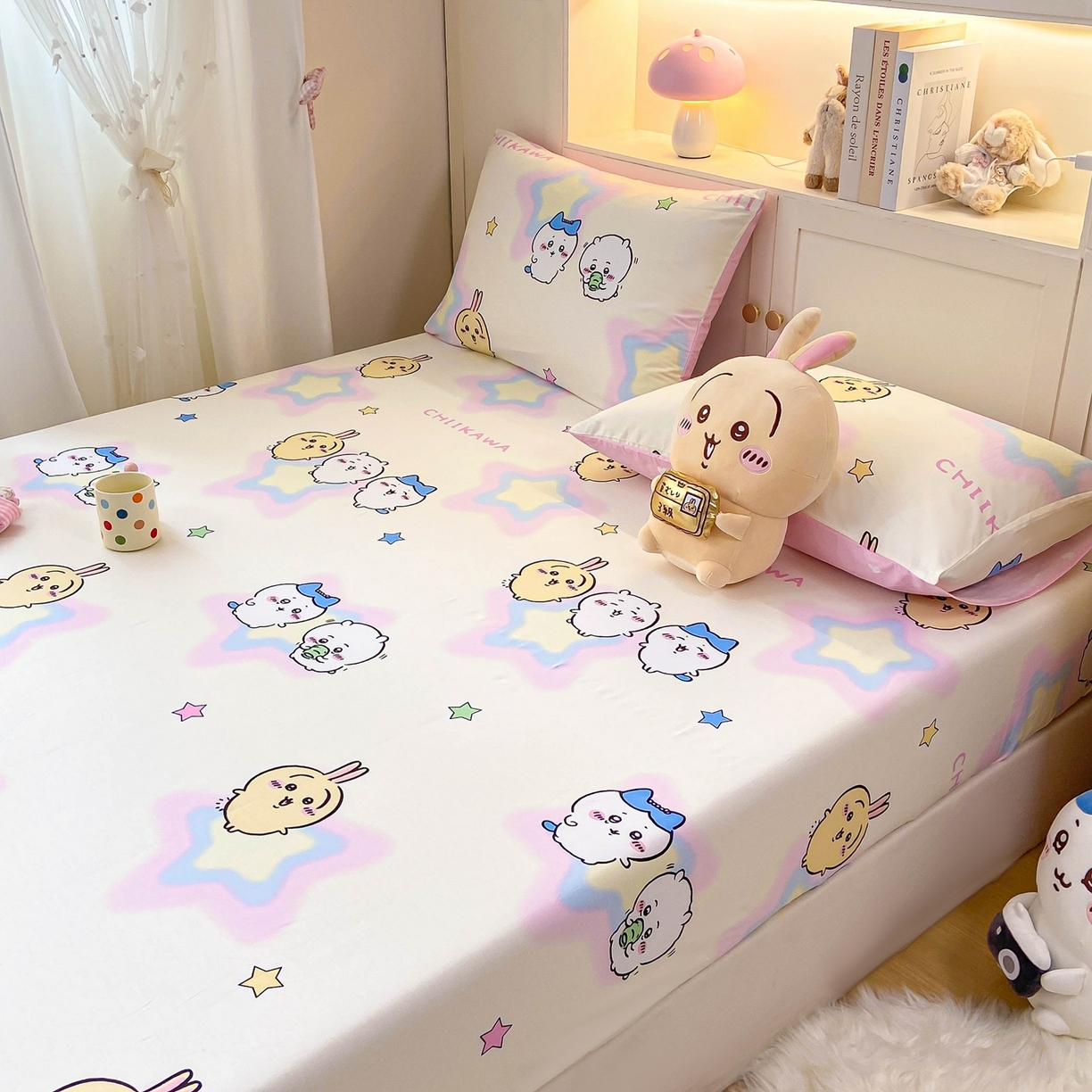 91家纺网 家纺一手货源 找家纺 博雅2025春夏新款吉伊卡哇大版全棉纯棉单品床笠床笠单件单床笠 星星吉伊卡哇